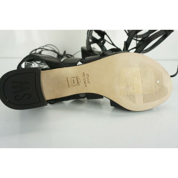 Stuart Weitzman Black Grecian Gladiator Sandals  Strappy Knee High - Picture 6 of 11